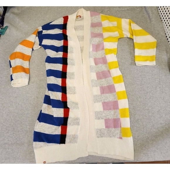 LEGO x Target Cardigan Sweater Womens Large Multicolor Stripe Wool Blend Knit - Picture 1 of 16